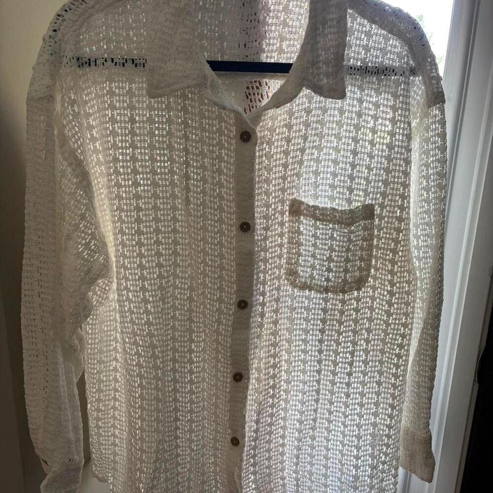 Surf-gypsy Women's White and Cream Shirt